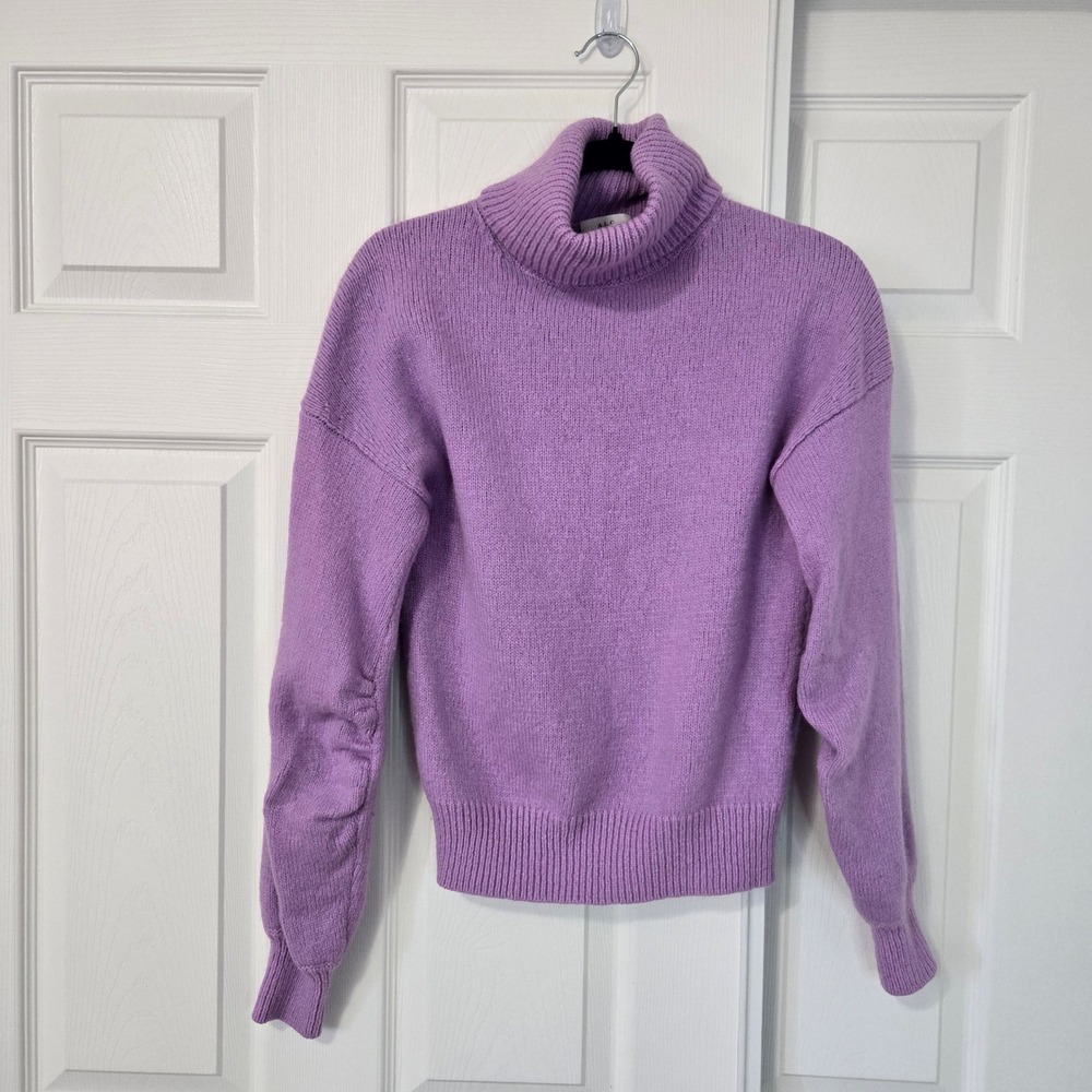 ALC Taryn Lavender Wool Blend Turtleneck Sweater Purple Womens XS